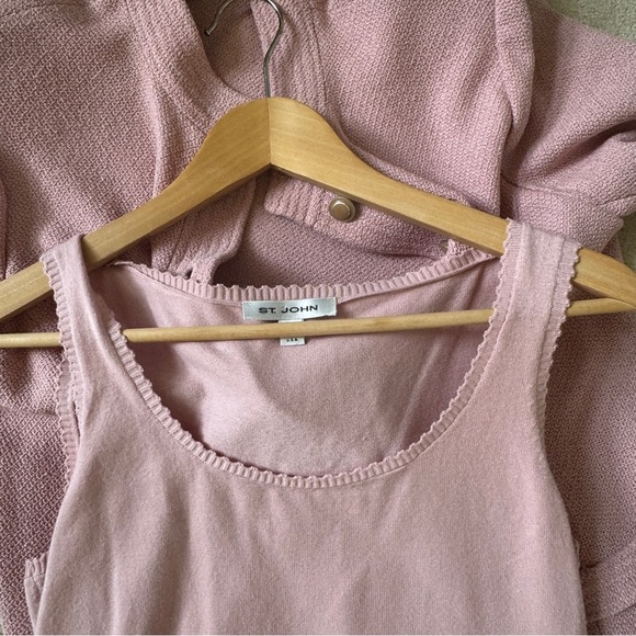 St. John Pink Knit Jacket Coat and Shell Set 10 - Picture 16 of 16